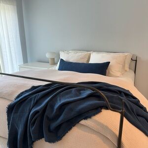 Parachute Home Vintage Linen Lumbar Pillow and matching Throw